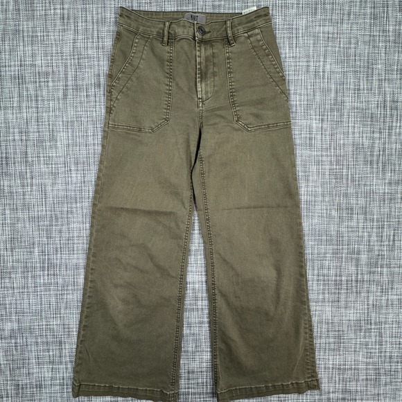Kut from the Kloth Pants - KUT From The Kloth Meg Pants Womens 2 Olive High Rise Wide Leg Carpenter Ankle